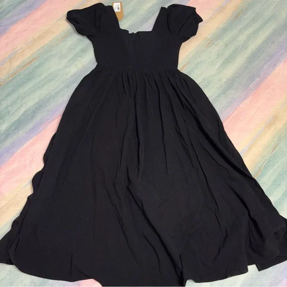 NWT Disturbia Copia Moth Embroidered Cotton Puff Sleeve Split Skirt Midi Dress 2 - Picture 8 of 9